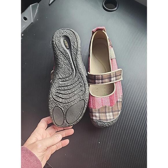 Keen Women's Mary Jane Shoes Sz 8.5 Harvest Plaid Pink/Brown Patchwork - Picture 3 of 6